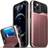 Vena vCommute Wallet Case Compatible with Apple iPhone 12 iPhone 12 Pro (6.1"-inch) (Military Grade Drop Protection) Flip Leather Cover Card Slot Holder with Kickstand Rose Gold