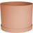 Bloem 8 Muted Terra Cotta Mathers Resin Planter with Saucer Tray