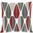 Arvidssons Textil Blader 47x47 Kuddöverdrag Grön, Grå, Vit, Röd