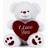 Paws White Teddy Bear Holding Red Heart with I Love You 27cm