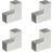 vidaXL stolpebeslag L-form 4 stk. 91x91 galvaniseret metal