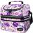 OPUX Insulated Dual Compartment Lunch Bag for Women, Ladies Double Deck Reusable Lunch Box Cooler with Shoulder Strap, Leakproof Liner Medium Lunch Pail for School, Work, Office (Floral Purple)