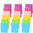 LovesTown Colorful Gift Bags, 18 PCS Colored Paper Bags Rainbow Party Favor Bags Kraft Candy Bags with Handle for Birthday Wedding and Party Celebrations
