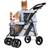 Ibiyaya Double Decker Pet Bus 4-Wheel Foldable Double Dog-Cat Stroller