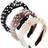 Willbond 3 Pieces Pearls Headband Wide Hair Hoop Velvet Pearls Headband Vintage Twisted Headwear