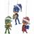 Kurt Adler Holiday Decorative PJ Masks Santa Hats Christmas Tree Ornament 3pcs