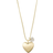 Pilgrim Sophia Necklace with Heart Pendant - Gold/Transparent