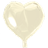 Hjerteformet Folieballon, Elfenbenfarvet