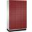 C P CAMBIO compartment locker with sheet steel doors, 12 compartments, width 1200 mm, body light grey door ruby red, compartment height 462.5 mm