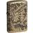 Zippo Armor Freedom Skull Antique Brass Pocket Lighter, One