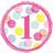 Unique Party 73297 18" Foil Pink Dots 1st Birthday Balloon