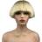 Short Yaki Straight Synthetic Wigs Blonde Mushroom Head Wig Bowl