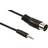 AUX kabel 3,5 mm. MiniJack han -> DIN han, sort, 1.50 1.5m