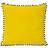 Velvet Pom Pom Trimmed Complete Decoration Pillows Yellow, Grey