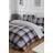 Dreamscene Check Teddy Duvet Cover Silver, Grey (260x220cm)