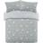 Brentfords Dreamscene Star Teddy Fleece Duvet Cover Grey, White, Silver