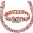 Hicarer Cuban Chain Necklace Bracelet - Rose Gold/Transparent