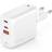 4smarts 65W PD Charger GaN Flex Vægoplader m. 1 x USB-A & 2 x USB-C Hvid