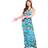 Wicked Costumes Hawaiian Maxi Dress Orchid Ocean Print