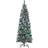 Homcom 6 ft Pre-Lit Slim Snow Tipped Artificial with Multi-Coloured Christmas Tree 182.9cm