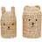 OYOY Bear & Rabbit Storage Basket Set 2-pcs