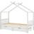 vidaXL Solid Pine Wood Kids Bed Frame with Drawers White Base
