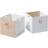Oliver Furniture Wood Boxes 2pcs White/oak Børneværelses Opbevaringsboks