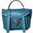 Michael Kors Manhattan Medium Contrast-Trim Leather Satchel - Lagoon