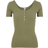 Pieces Kitte Ribbed Short Sleeved Top - Olive