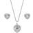 Jon Richard Heart Necklace and Earrings Jewellery Set - Silver/Transparent