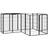 vidaXL 14-Panel Dog Playpen Black Steel Black