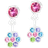 Blomdahl Pendant Daisy Earrings - Silver/Multicolour