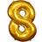 Amscan Talballon Guld Metallic Tal 8