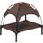 Pawhut Elevated Dog Bed Cooling Raised Pet Cot uv Protection Canopy Coffee