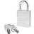 Lock Padlock: Steel, Keyed Different, 1-3/4" Wide, Chrome-Plated