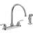 EZ-FLO Kitchen Faucet with 2 Handles and PullOut Side Sprayer 10201 Grey