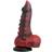 XR Brands Lava Demon Thick Nubbed Silicone Dildo Red/black in stock