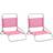 vidaXL Folding Beach Chairs 2 pcs Pink Fabric