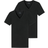 Schiesser Deep V Neck Organic Cotton Short Sleeved Shirt 2-pack - Black