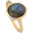 Gemondo Irregular Labradorite Ring - Gold/Diamond/Blue