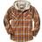 Legendary Whitetails Men's Camp Night Berber Lined Hooded Flannel Shirt Jacket - Arrowood Barnwood Plaid