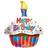 Kaleidescape Foil Balloons Happy Birthday Cupcake 46cm