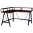 Homcom L-Shape Corner Gaming Desk Computer Table- Black & Red