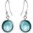 Susanne Friis Bjørner Round Cabochon Earring - Silver/Blue