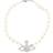 Vivienne Westwood Pearl Bas Relief Choker - Silver/Pearls/Transparent