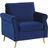 Beliani Velvet Fabric Cobalt Retro Glam Armchair