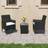 vidaXL 3 Piece Garden Tempered Bistro Set, 1 Table incl. 2 Chairs