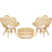 Beliani Rattan Bistro Set, 1 Table incl. 2 Chairs