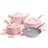 Paris Hilton Iconic Nonstick Pink Cookware Set with lid 10 Parts