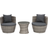 Beliani with Cushions CAPRI PE Rattan Grey Bistro Set